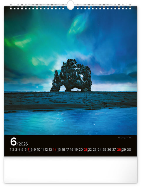Wandkalender Polarlichter 2026, 30 x 34 cm