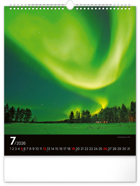Wandkalender Polarlichter 2026, 30 x 34 cm