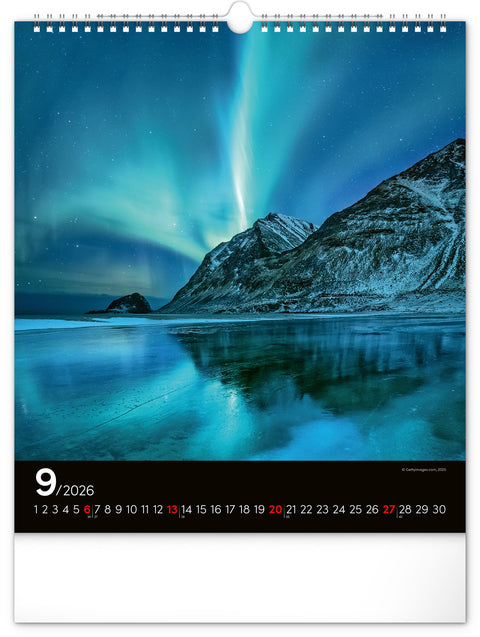 Wandkalender Polarlichter 2026, 30 x 34 cm