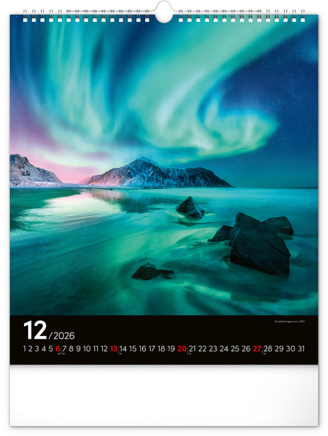 Wandkalender Polarlichter 2026, 30 x 34 cm