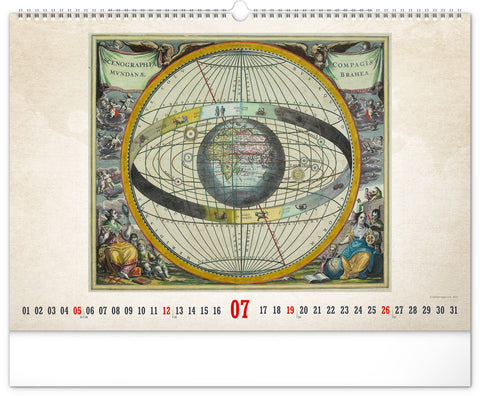 Wandkalender Alte Karten 2026, 48 x 33 cm