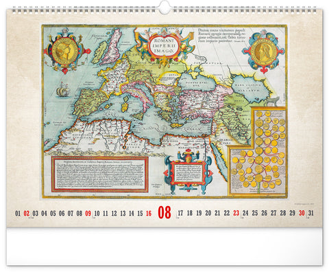 Wandkalender Alte Karten 2026, 48 x 33 cm