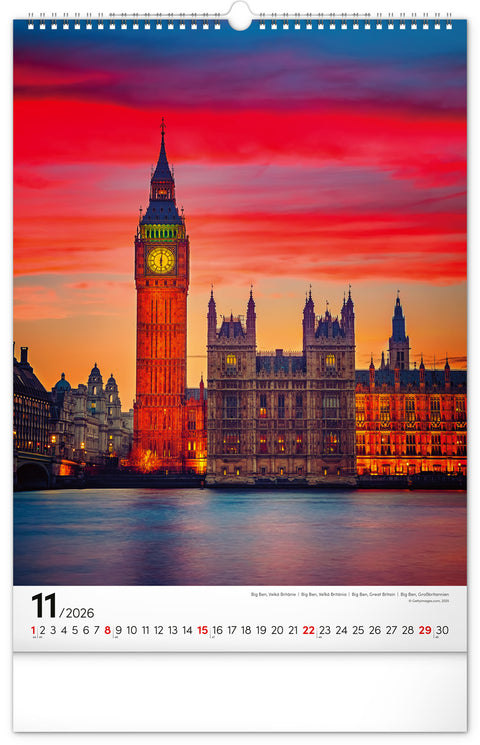 Wandkalender Weltmonumente 2026, 33 x 46 cm