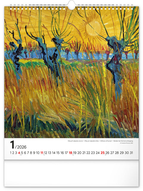 Wandkalender Vincent van Gogh 2026, 30 x 34 cm