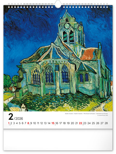 Wandkalender Vincent van Gogh 2026, 30 x 34 cm