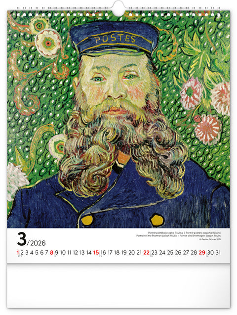 Wandkalender Vincent van Gogh 2026, 30 x 34 cm