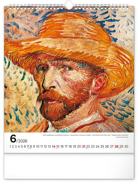 Wandkalender Vincent van Gogh 2026, 30 x 34 cm