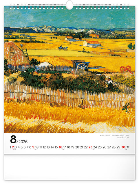 Wandkalender Vincent van Gogh 2026, 30 x 34 cm