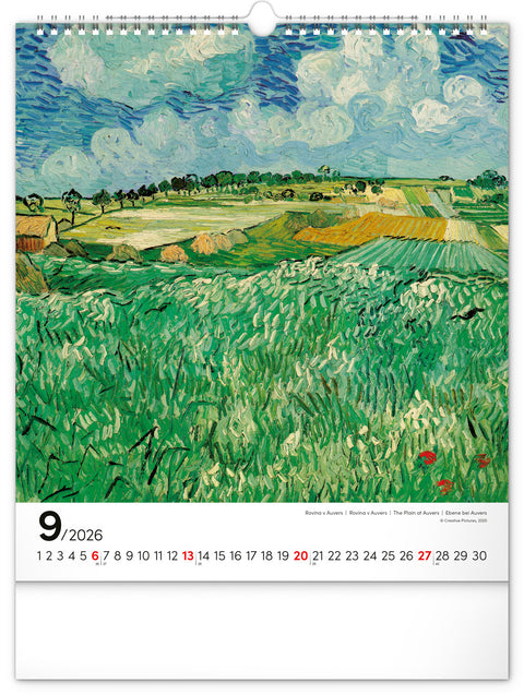 Wandkalender Vincent van Gogh 2026, 30 x 34 cm