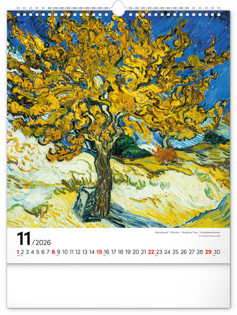 Wandkalender Vincent van Gogh 2026, 30 x 34 cm