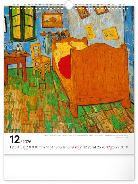 Wandkalender Vincent van Gogh 2026, 30 x 34 cm