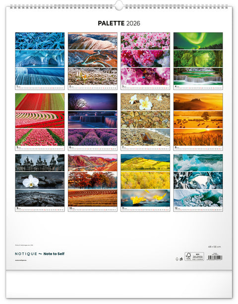 Wandkalender Palette 2026, 48 x 56 cm