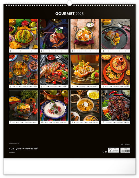 Wandkalender Gourmet 2026, 48 x 56 cm
