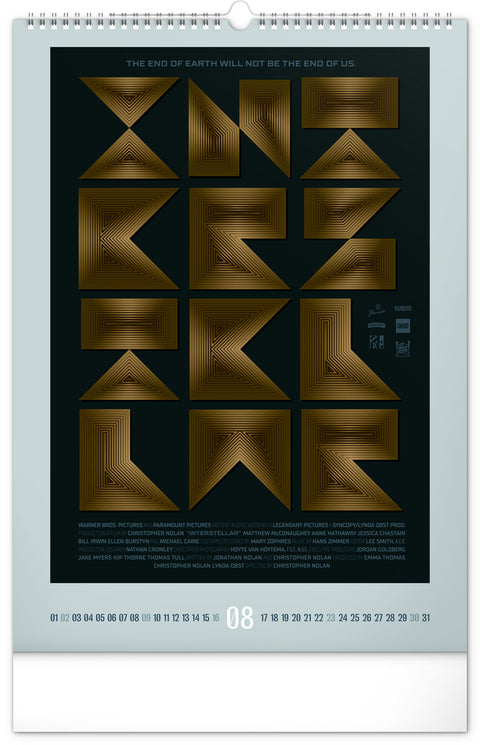 Wandkalender Alternative Movie Posters 2026, 33 x 46 cm