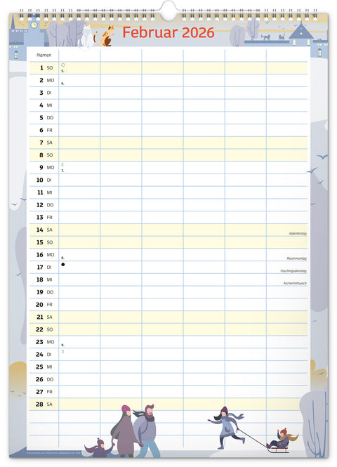 Familienplaner XXL 2026, 33 × 46 cm