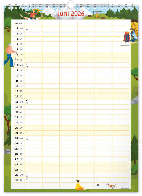 Familienplaner XXL 2026, 33 × 46 cm