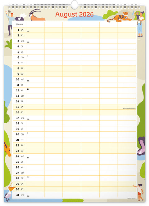 Familienplaner XXL 2026, 33 × 46 cm