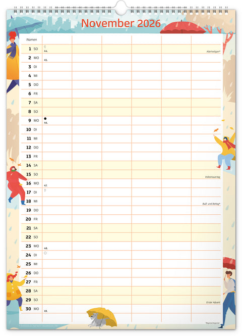 Familienplaner XXL 2026, 33 × 46 cm