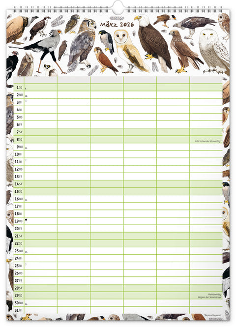 Familienplaner Animalium 2026, 33 × 46 cm