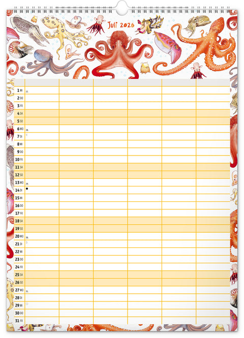 Familienplaner Animalium 2026, 33 × 46 cm