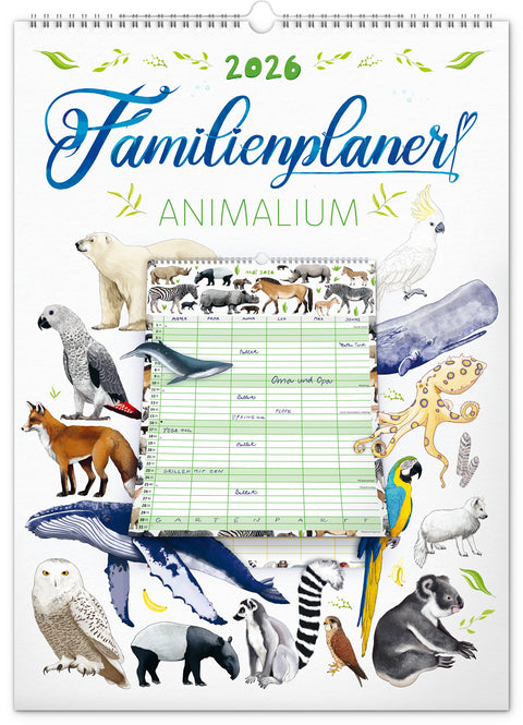 Familienplaner Animalium 2026, 33 × 46 cm