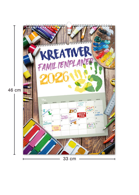 Kreativer Familienplaner 2026, 33 × 46 cm