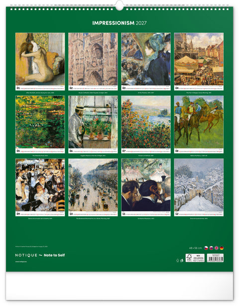 Wandkalender Impressionismus 2027, 48 x 56 cm
