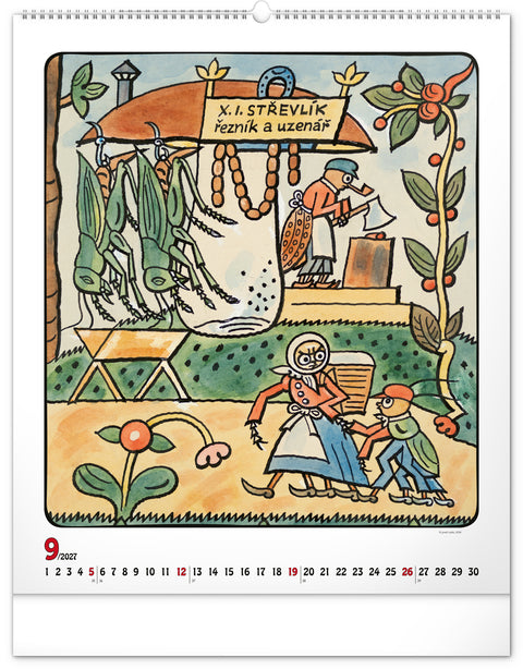 Wandkalender Josef Lada 2027, 48 x 56 cm