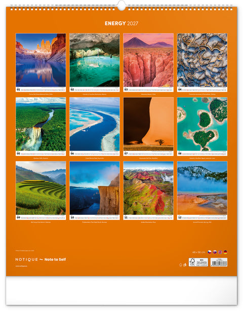 Wandkalender Energie 2027, 48 x 56 cm