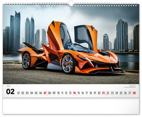 Wandkalender Autos 2027, 48 x 33 cm