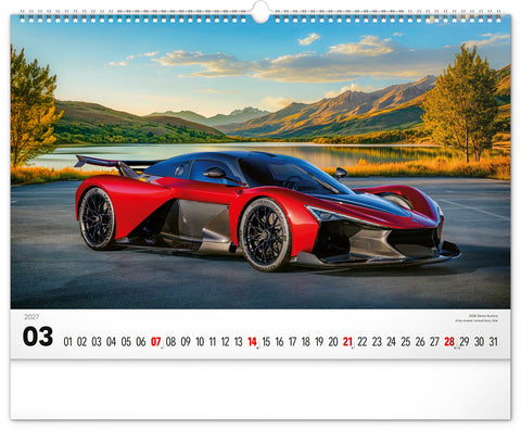 Wandkalender Autos 2027, 48 x 33 cm