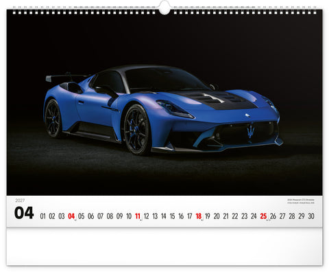 Wandkalender Autos 2027, 48 x 33 cm