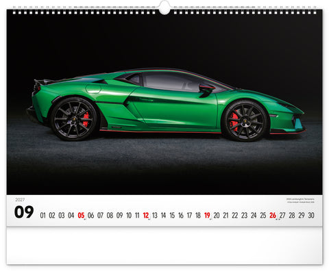 Wandkalender Autos 2027, 48 x 33 cm