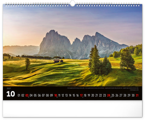 Wandkalender Landschaften 2027, 48 x 33 cm