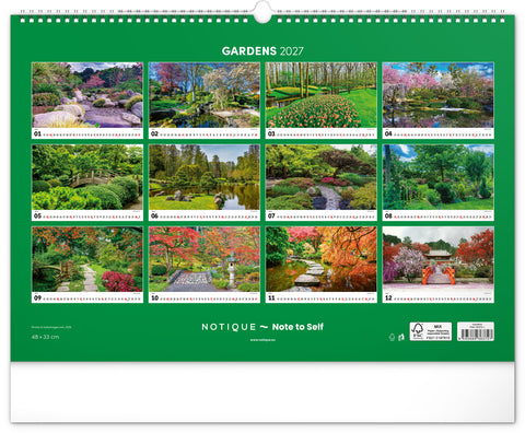 Wandkalender Gärten 2027, 48 x 33 cm