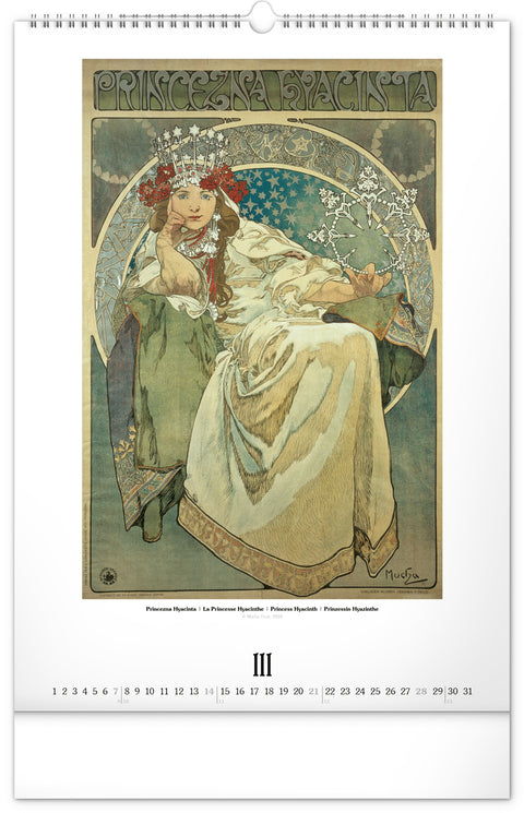 Wandkalender Alfons Mucha 2027, 33 x 46 cm