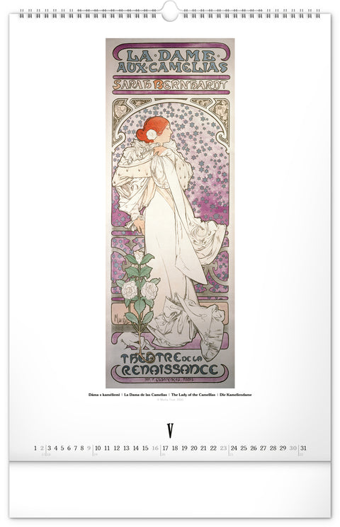 Wandkalender Alfons Mucha 2027, 33 x 46 cm