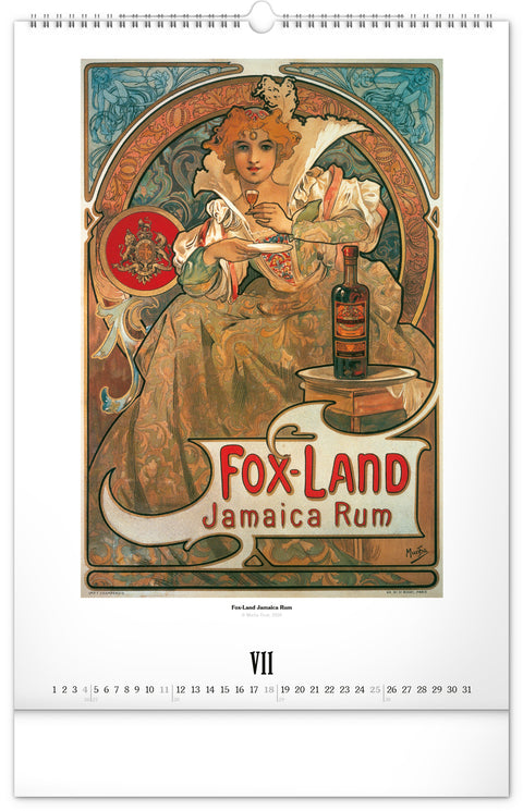 Wandkalender Alfons Mucha 2027, 33 x 46 cm