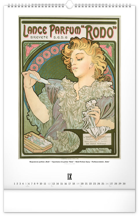 Wandkalender Alfons Mucha 2027, 33 x 46 cm