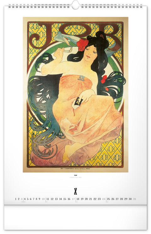 Wandkalender Alfons Mucha 2027, 33 x 46 cm