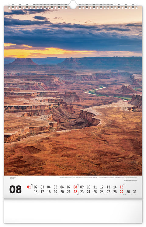 Wandkalender Nationalparks der Welt 2027, 33 x 46 cm