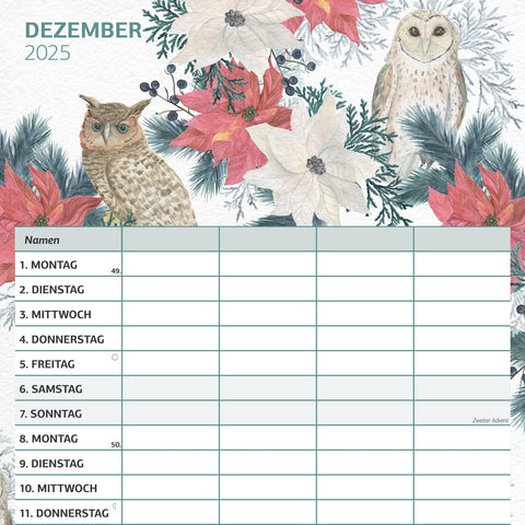 Familienplaner XL 2025, 30 × 30 cm