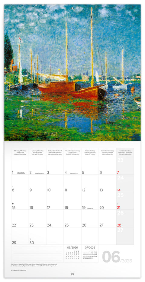 Broschürenkalender Claude Monet 2026, 30 x 30 cm