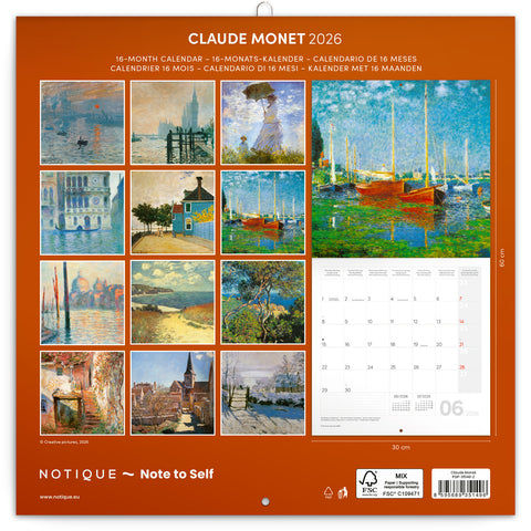Broschürenkalender Claude Monet 2026, 30 x 30 cm