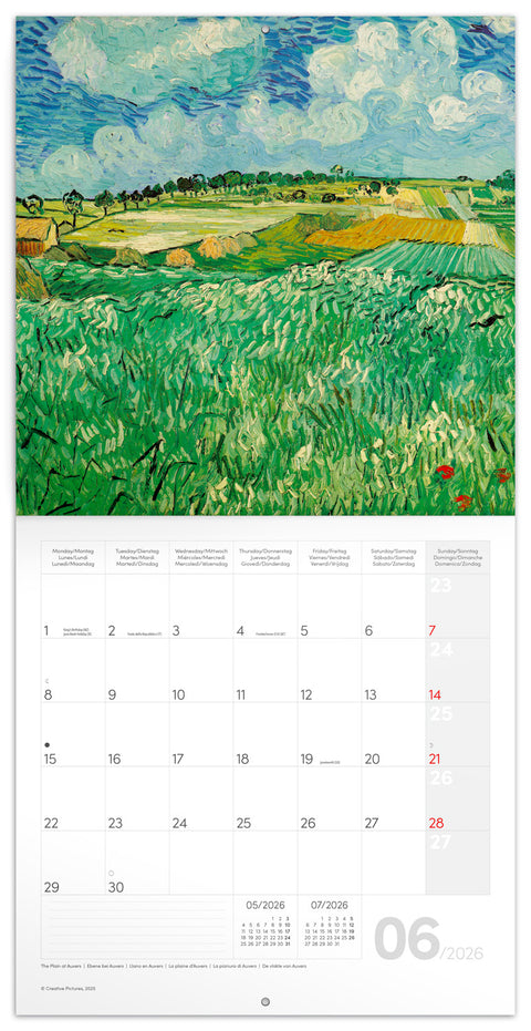 Broschürenkalender Vincent van Gogh 2026, 30 x 30 cm