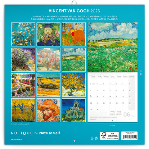 Broschürenkalender Vincent van Gogh 2026, 30 x 30 cm