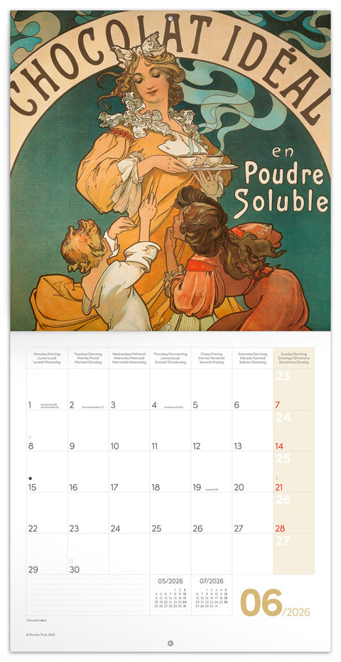 Broschürenkalender Alfons Mucha 2026, 30 x 30 cm