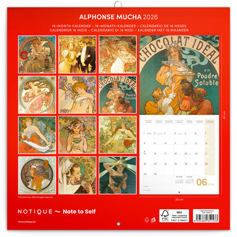 Broschürenkalender Alfons Mucha 2026, 30 x 30 cm