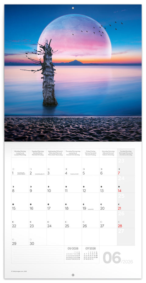 Broschürenkalender Mond 2026, 30 x 30 cm