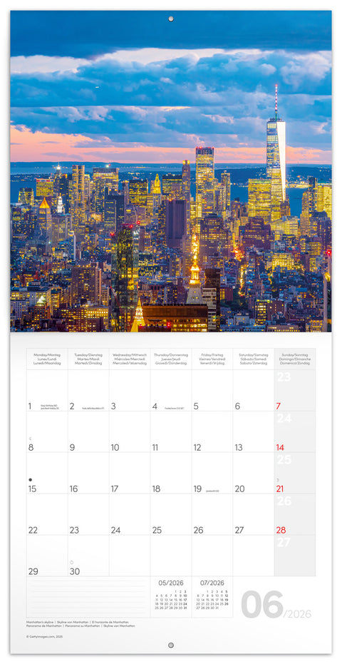 Broschürenkalender New York 2026, 30 x 30 cm